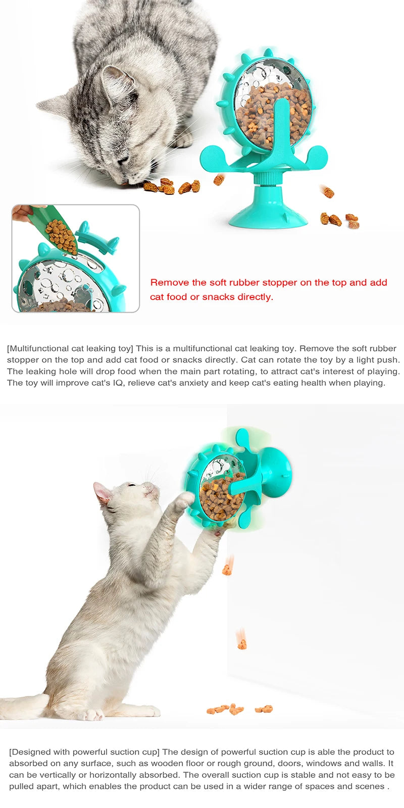 Rotating IQ Toy: Cat & Small Dog Treat Dispenser