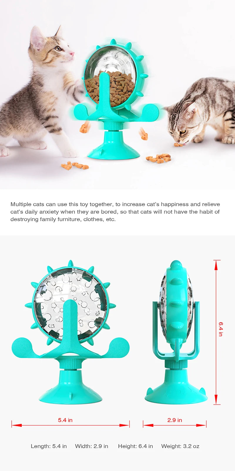 Rotating IQ Toy: Cat & Small Dog Treat Dispenser