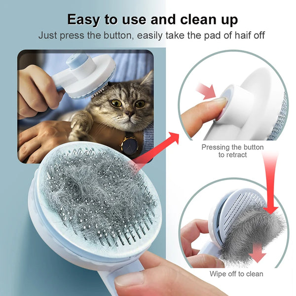 Cat Hair Removal Brush - Grooming Tool for Cats, Kittens, and Puppies