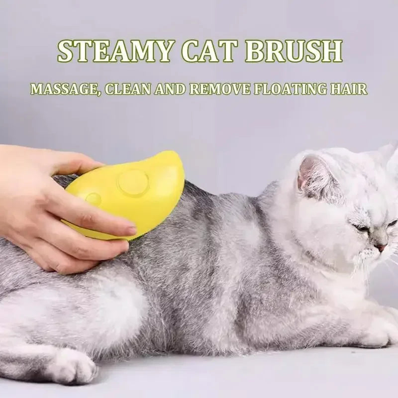 Electric Steam Brush for Shedding, Spraying, and Massaging