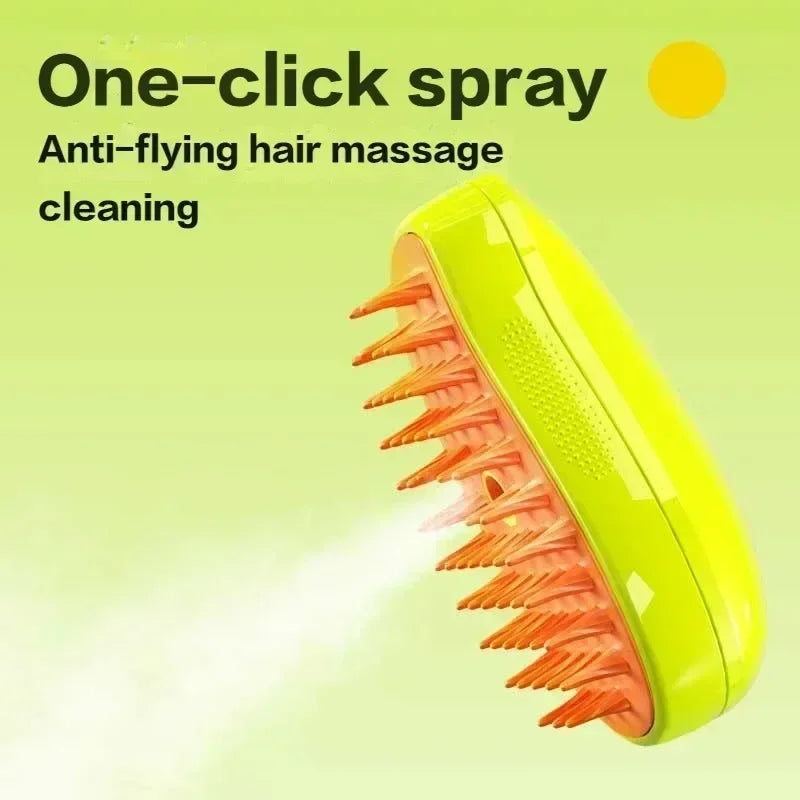 Electric Steam Brush for Shedding, Spraying, and Massaging