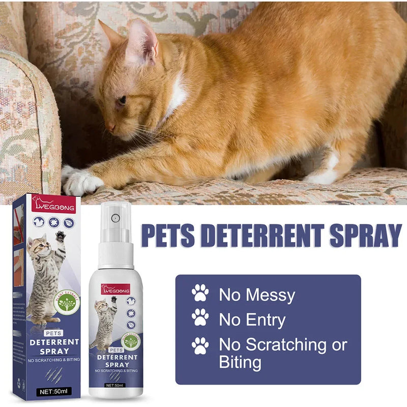 Cat Scratch Deterrent Spray - Natural, Orange Scent, Safe for Furniture