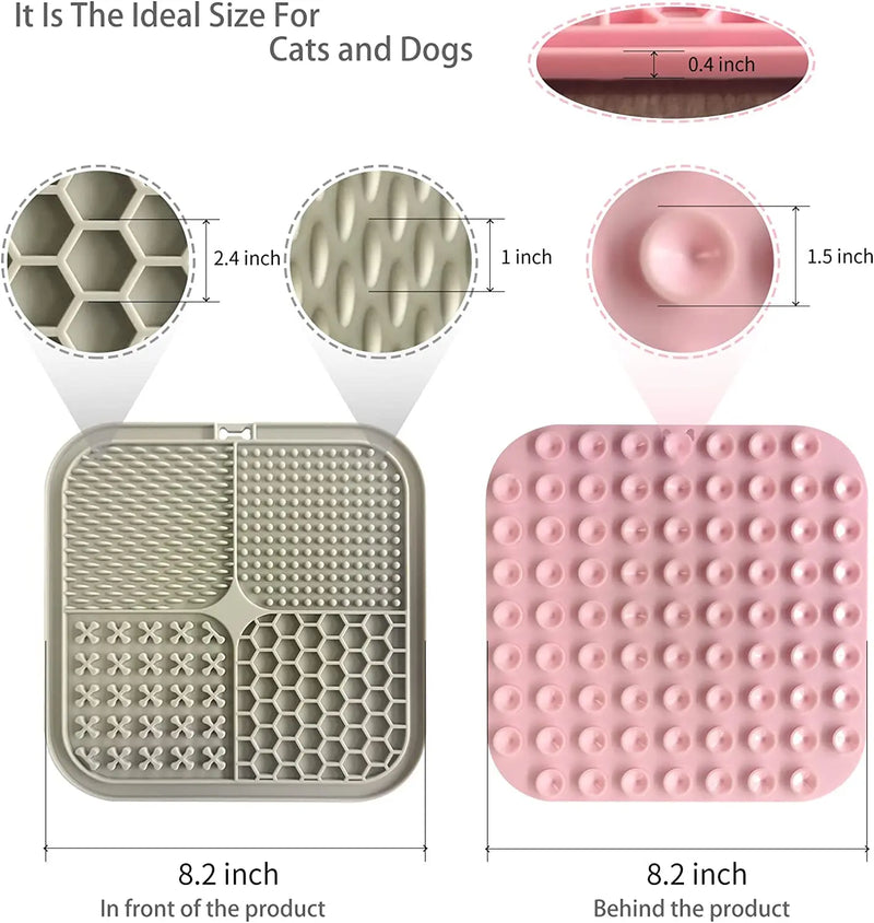 Poursweet Dog Lick Mat: Suction Cup Slow Feeder for Anxiety Relief