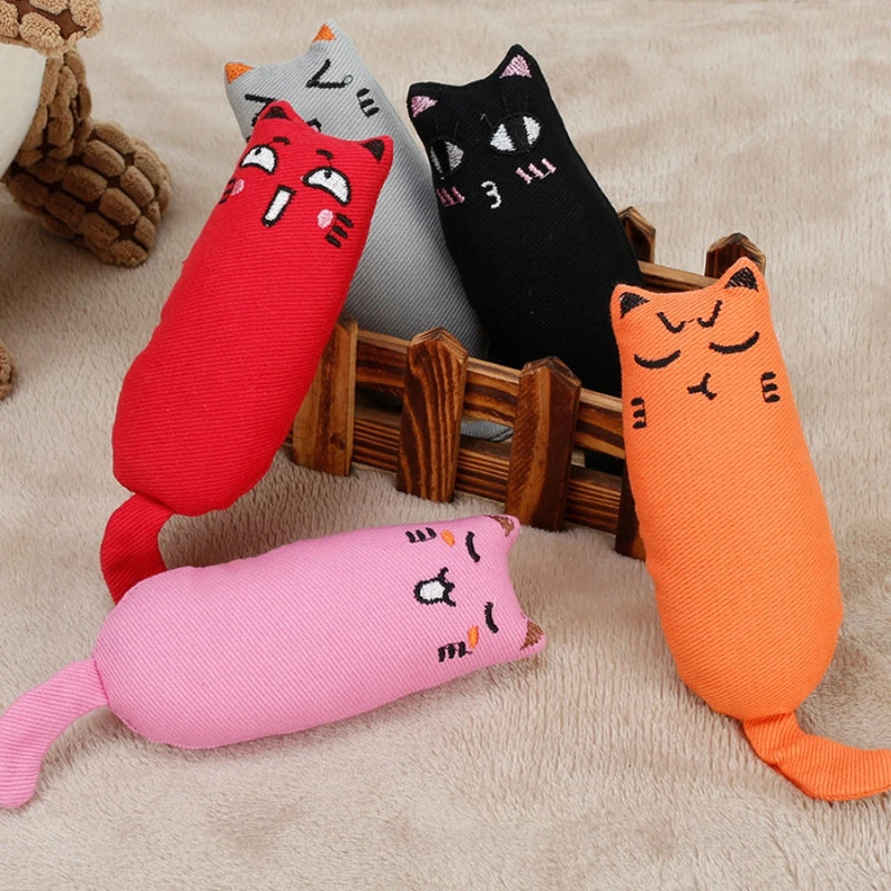 Rustle Sound Catnip Toy - Cute Thumb Pillow for Kitten Teeth Grinding, Cat Plush Toy, Pet Accessories