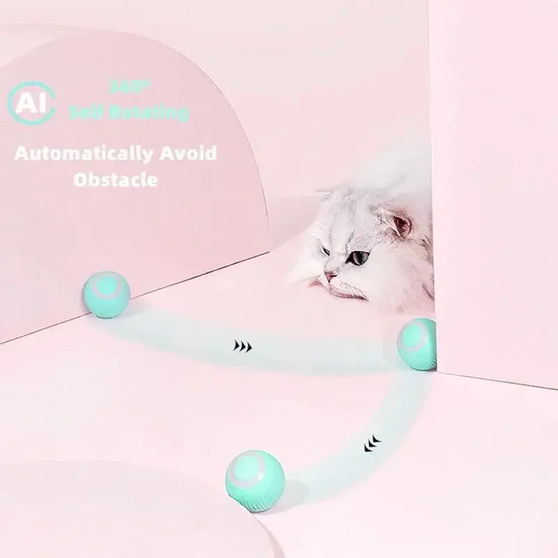 Smart Rechargeable Self-Moving Cat Toy Ball - Interactive Indoor Play 2024