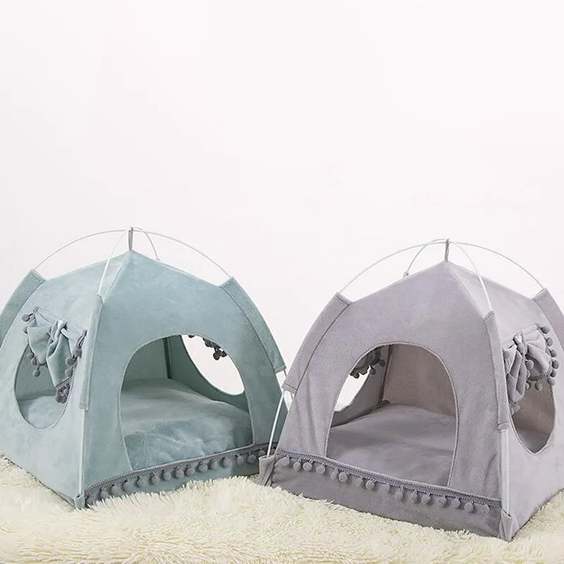 Foldable Princess Cat Bed, Cute House, Cozy Retreat for Pets