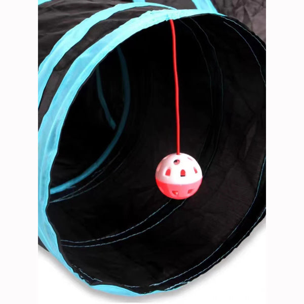 Wear-Resistant Foldable Cat Play Tunnel with Crinkle Toy