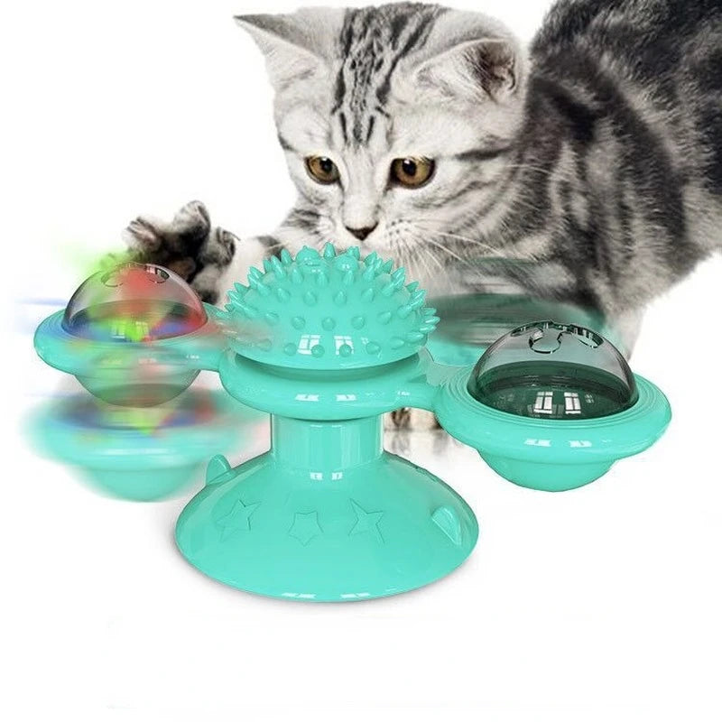 Windmill Cat Toy – Interactive Puzzle with Turntable for Kittens