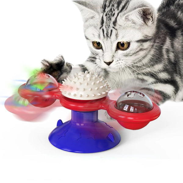 Windmill Cat Toy – Interactive Puzzle with Turntable for Kittens