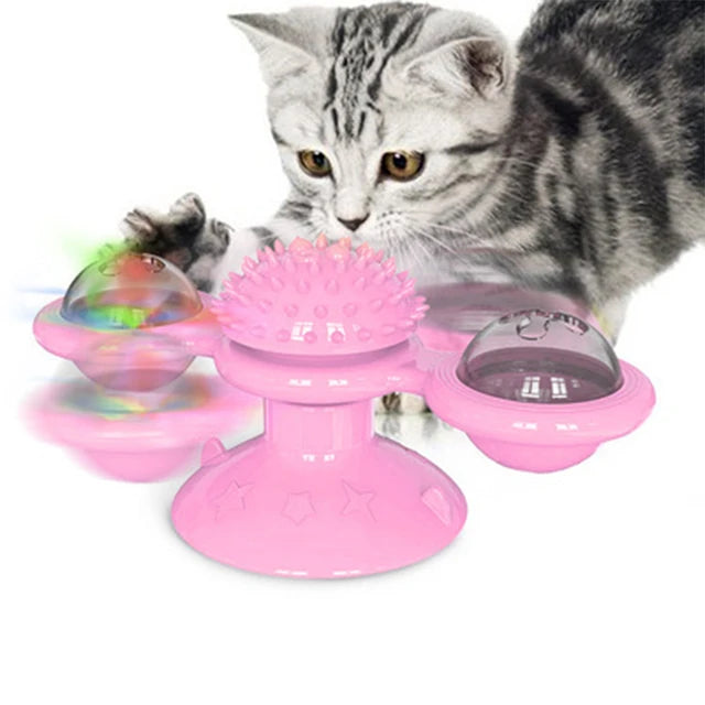 Windmill Cat Toy – Interactive Puzzle with Turntable for Kittens