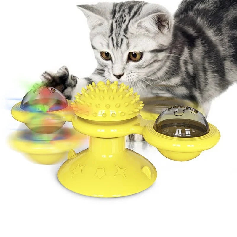 Windmill Cat Toy – Interactive Puzzle with Turntable for Kittens